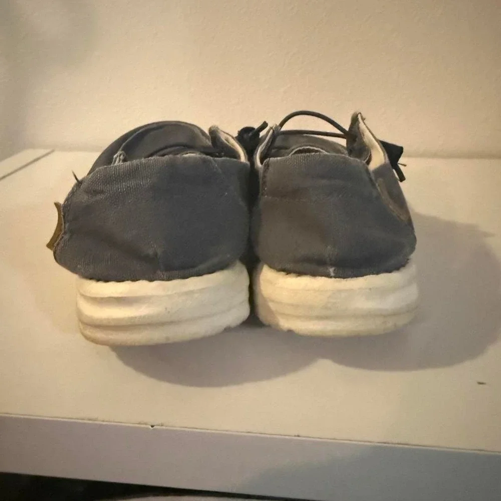 Hey Dude Wendy Chambray Navy White Canvas Slip On Loafers 121412526 Mens 9